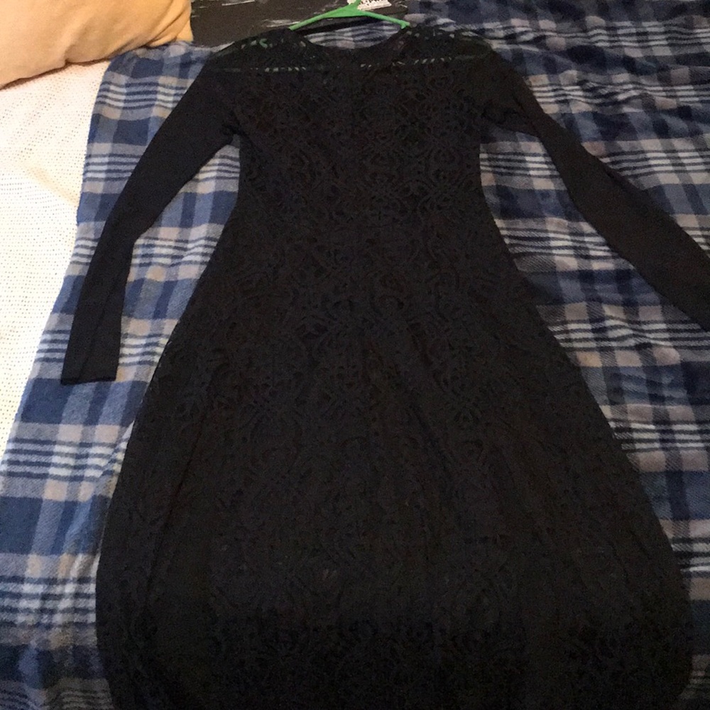 Black lace maxi dress